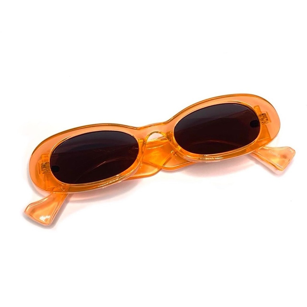 Retro Y2K Orange Translucent Oval Sunglasses